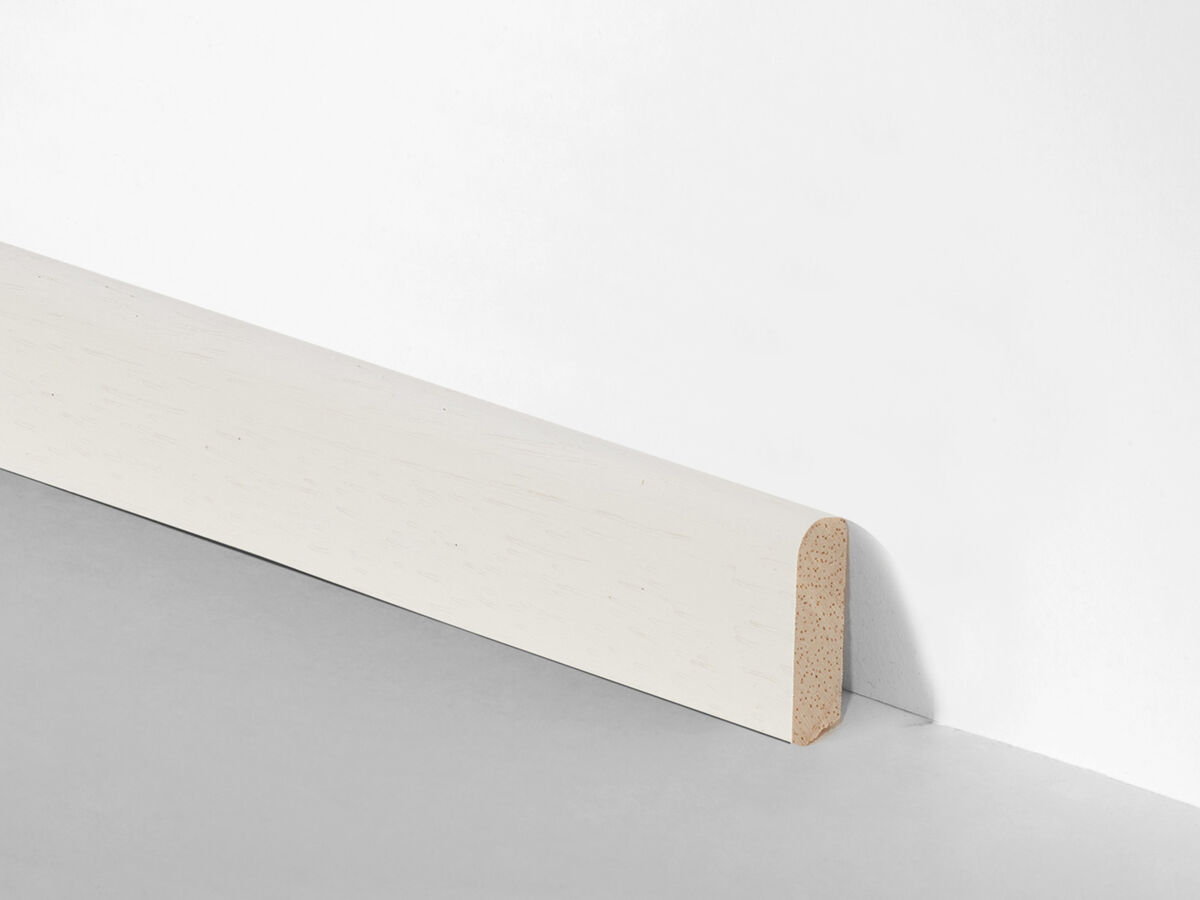 Sockelleiste 8x24mm | Massivholz weiß lackiert | 240cm lang | 75150116