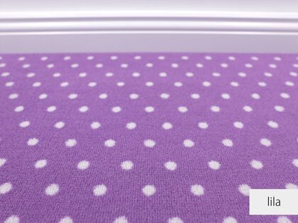 SALE Bijou Petticoat Vorwerk Teppichboden | Lila mit Punkten | 400cm x 480cm