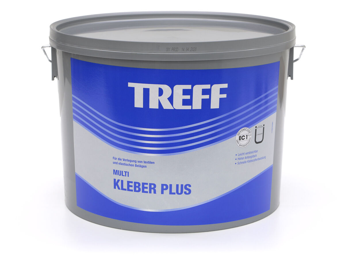 Treff Multi Kleber Plus | textile & elastische Bodenbeläge | 3 Eimer + GRATIS Spachtel