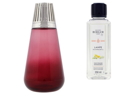Maison Berger Paris Duftlampe 4491 | Geschenkset Amphora Aubergine + 250 ml Parfum de Maison