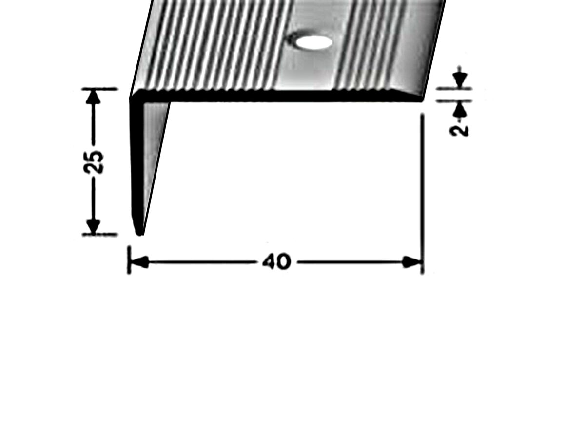 Küberit Treppenkantenprofil 228 |zum Schrauben | 250 cm | Aluminium