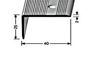 Küberit Treppenkantenprofil 228 |zum Schrauben | 250 cm | Aluminium