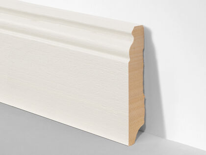 Sockelleiste HH-Profil 18x95mm | Massivholz weiß lackiert | 240cm lang | 75150118