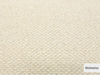 Bern Schlingen Teppichboden | 100% Wolle | 400cm Breite & Raummaß |  Wollweiß | Mustermaterial | Kurzflor-Teppiche