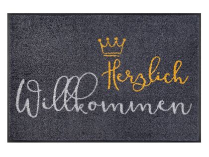 Wash+Dry Fußmatte Willkommen Krone | 50x75 cm