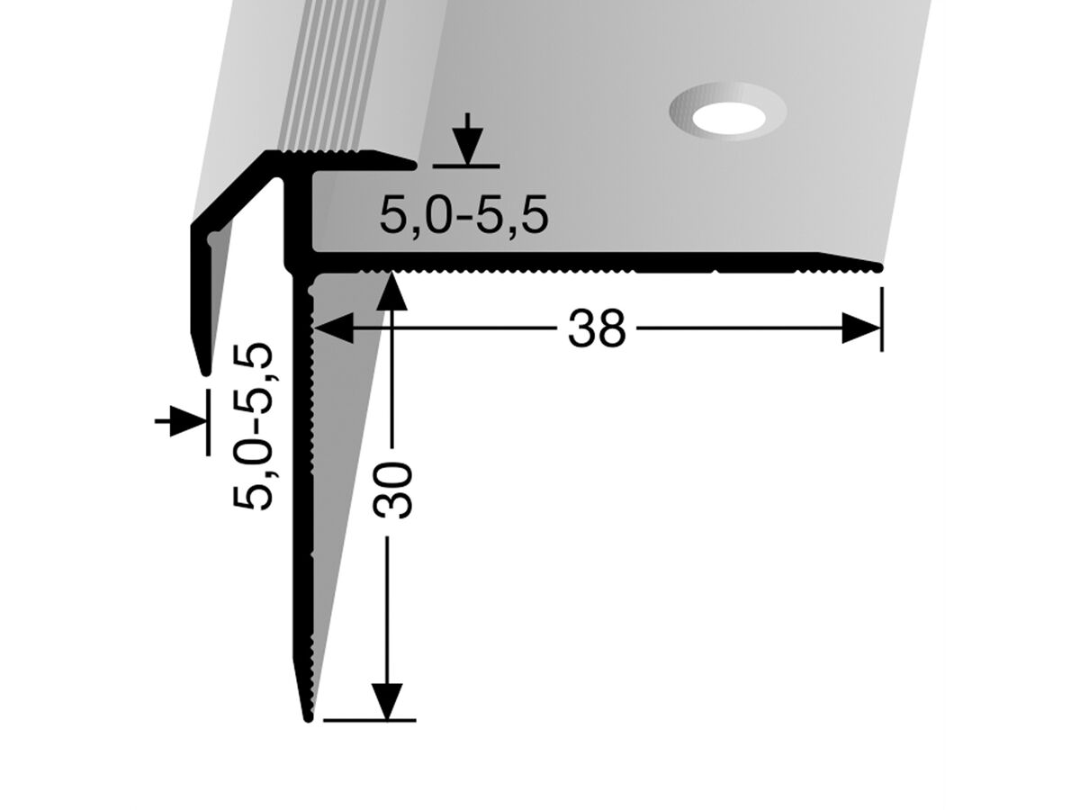 Küberit Treppenkantenprofil 835 | zum Schrauben | 250 cm | Aluminium