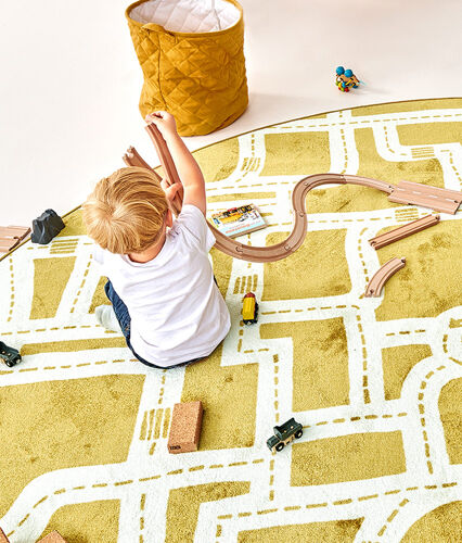 Capslpad Kinder Spielteppich 160x100cm Rutschfester Stadtleben