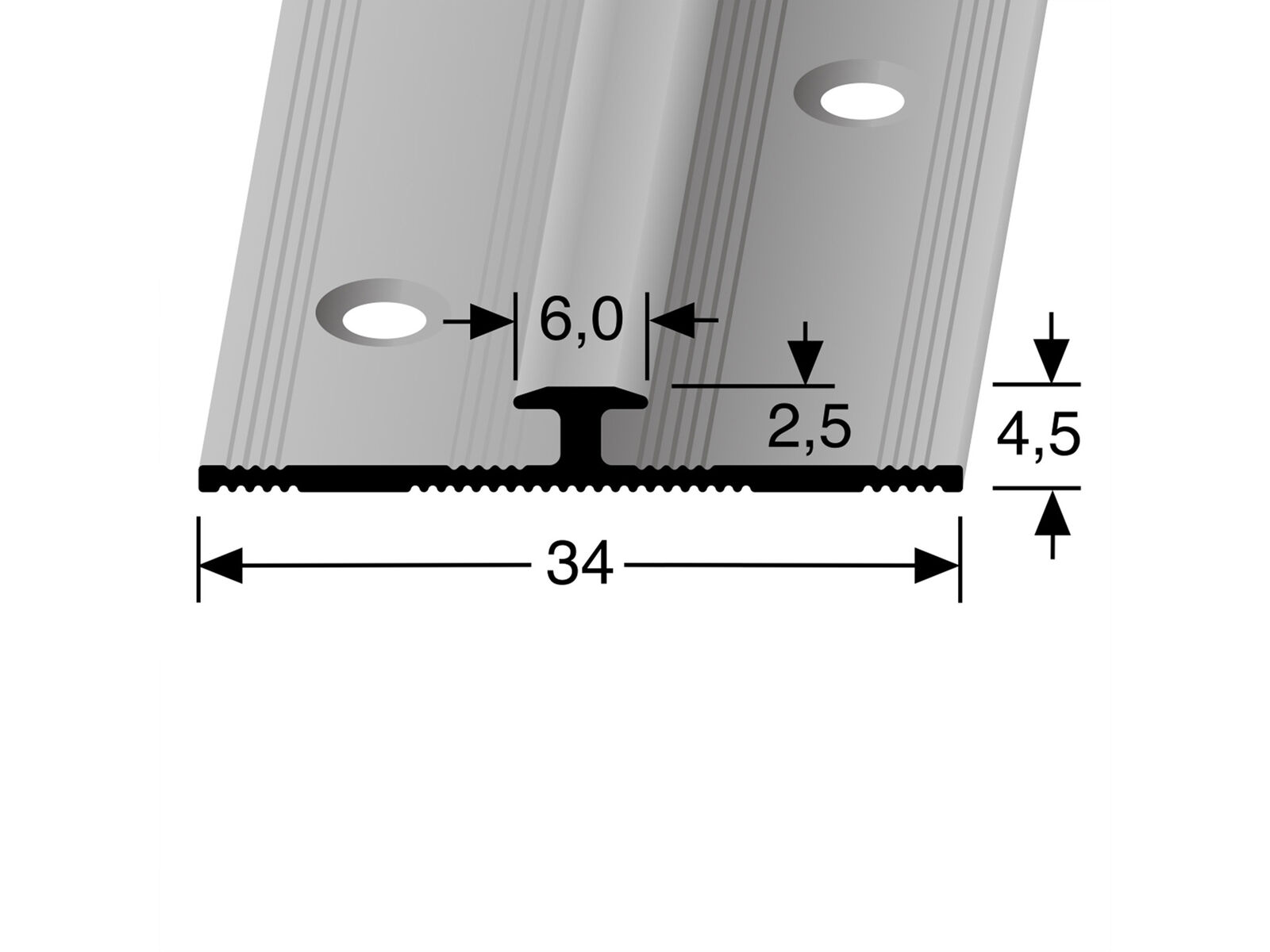 Küberit Abschlussprofil 363 | 270 cm | zum Schrauben | Aluminium