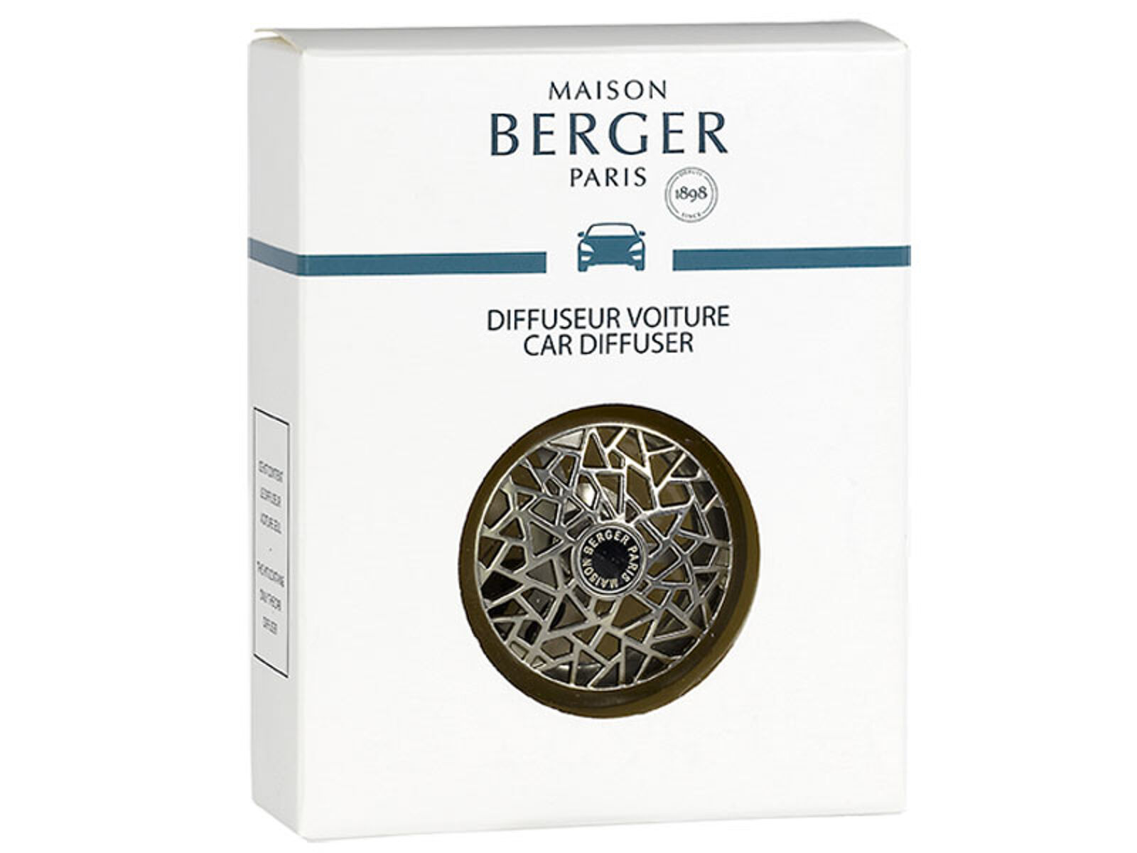 Maison Berger Auto-Diffusor |Graphic nickel mat mit Clipvorrichtung Nur Halterung 6410