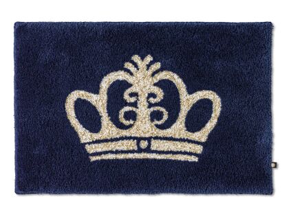 Crown Badteppich | Wunschmaß & Wunschform | 1495 - kobalt/weiß-goldlurex
