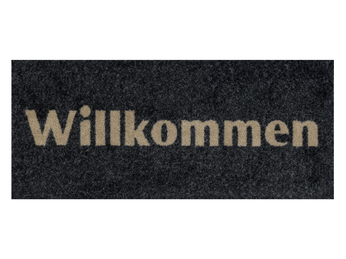 Wash+Dry Decor Fußmatte Willkommen graphite | 30x70 cm