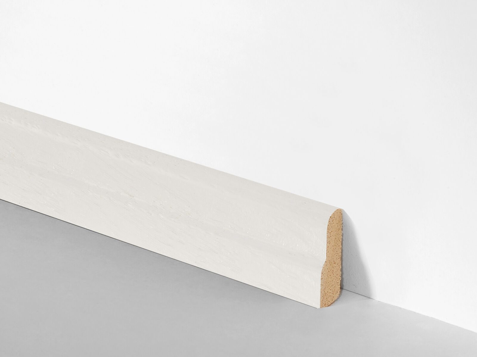 Sockelleiste 7x23mm | Massivholz weiß lackiert | 240cm lang | 75150117