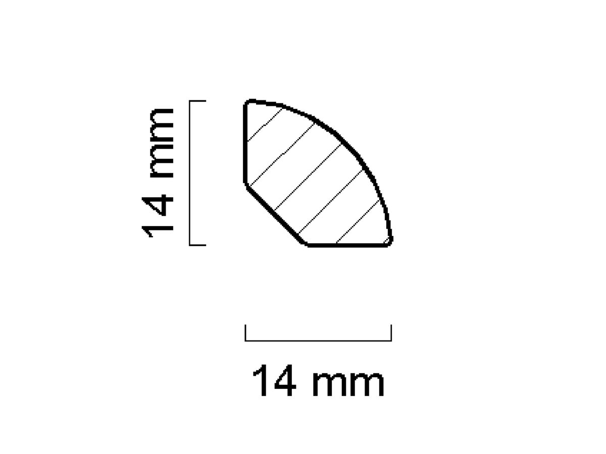 Viertelstab (240 cm x 14 mm x 14 mm, Fichte, Grau)