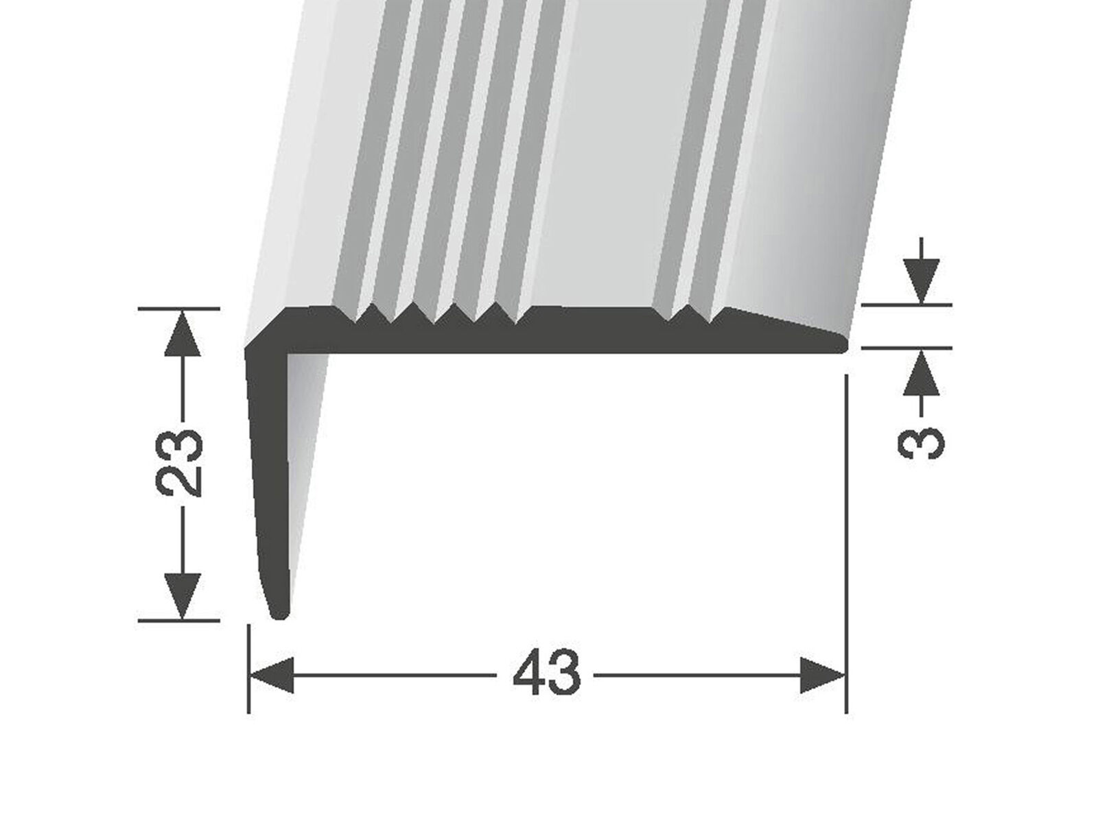 Küberit Treppenkantenprofil 225 |zum Schrauben | Aluminium | 2 Farben
