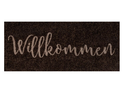 Wash+Dry Decor Fußmatte Willkommen brown | 30x70 cm