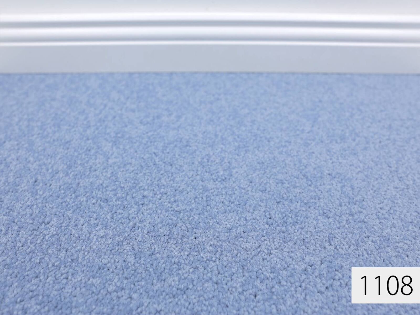 Breite Mustermaterial Kräusel-Velours Eisblau | 1108 | 1100 Objekt-Teppichboden Madra | Farben 32 | | 400cm