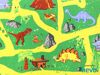 Dinosaurier Spielteppich | Kinderteppich | Wunschmaß & Wunschform